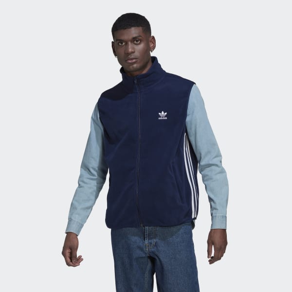 blauw Adicolor 3-Stripes Fleece Bodywarmer CZ783