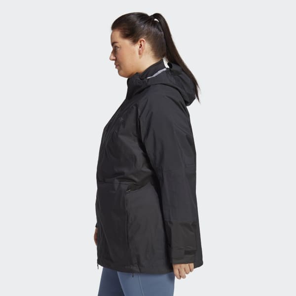 Schwarz TERREX Xploric RAIN.RDY Wanderjacke – Große Größen