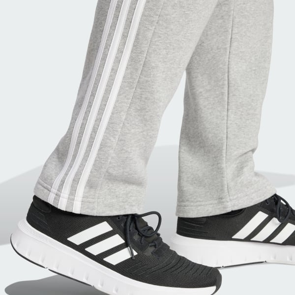  adidas Essentials Men's 3-Stripes Tapered Open Hem Pants,  Medium Grey Heather/Black/Mgh Solid Grey, MT : Clothing, Shoes & Jewelry