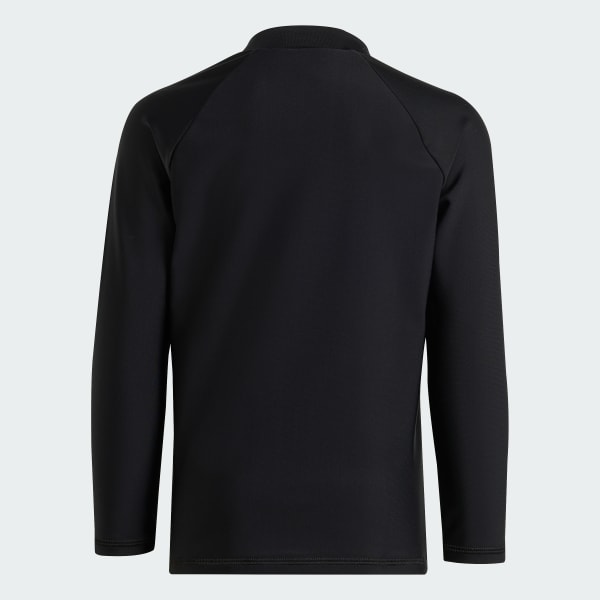 Black LONG SLEEVES ZIP RASHGUARD KIDS