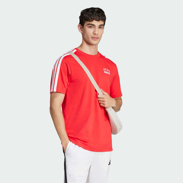 สีแดง เสื้อยืดพิมพ์ลาย Codes Collegiate Club