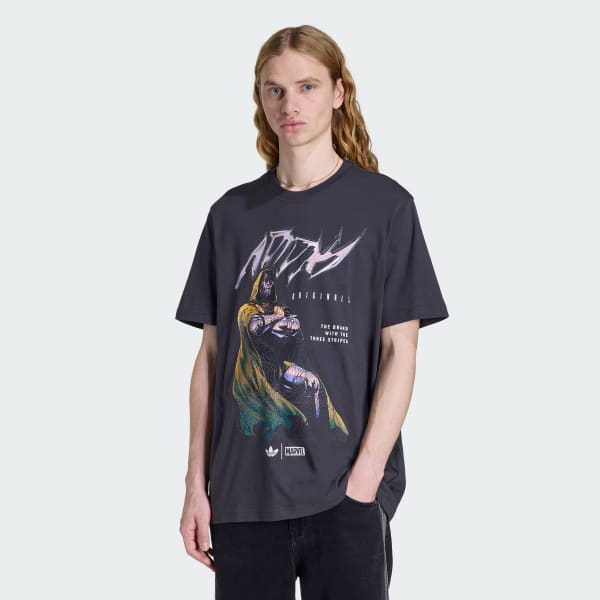 Abu-abu T-Shirt Longgar Pria adidas Marvel Doom