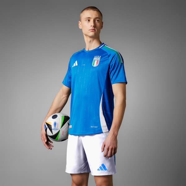 Blauw Italië 2024 Authentiek Thuisshirt