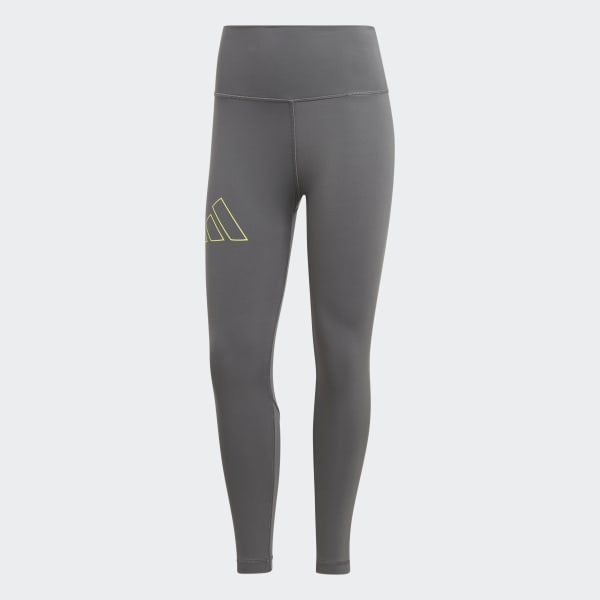 Grey Optime Hyperbright Training High-Rise 7/8 Tights