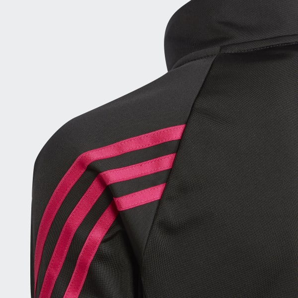 Black Team Polyester Regular 3-Stripes Track Suit JEV00