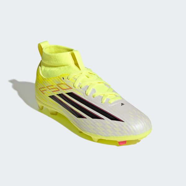 Yellow F50 LEAGUE Mid Cut Firm Ground / Multi Ground Soccer Cleats Kids