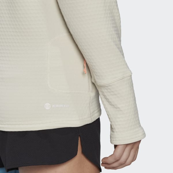 Beige X-City Flooce Running Long Sleeve Hoodie DC046