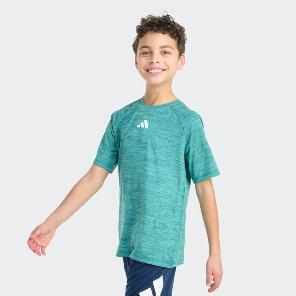 adidas Short Sleeve Essential Mélange Tee - Green | Free Shipping