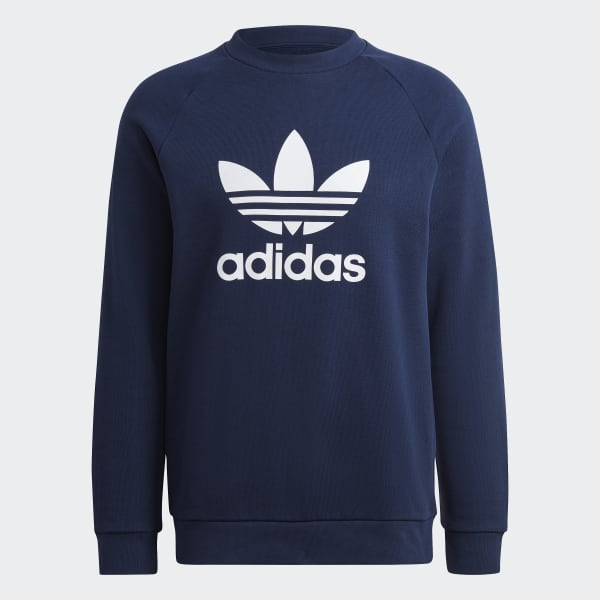 adidas Adicolor Classics Trefoil Crewneck Sweatshirt - Blue | Men's ...