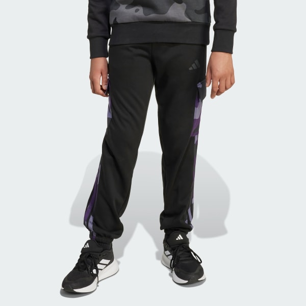 Black Seasonal Essentials Camo French Terry Cargo Pant Kids