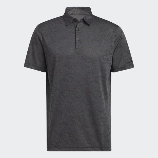 Grey Textured Jacquard Golf Polo Shirt