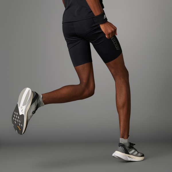 Negro Adizero Running Short Leggings