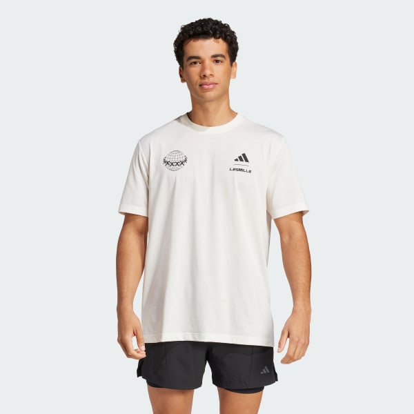 ホワイト Les Mills チームグラフィック 半袖Tシャツ