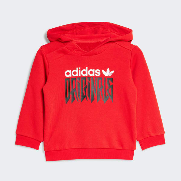 Conjunto de Poleron con Capucha Estampado Ninos Rojo adidas adidas Chile