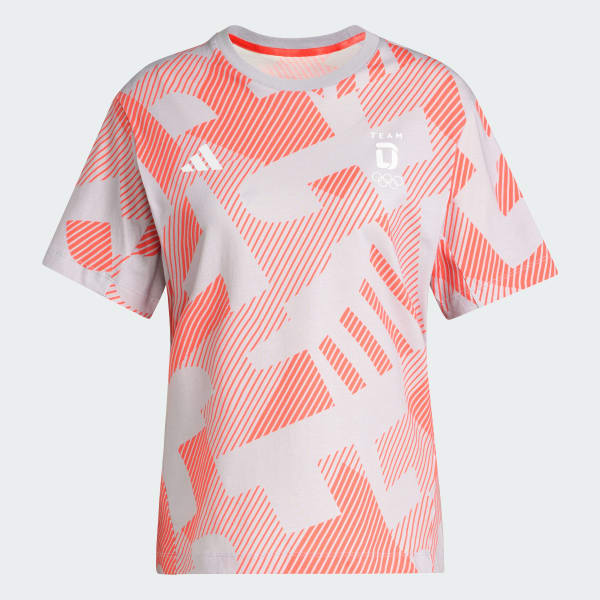 Grau Team D Shirt mit Allover-Print