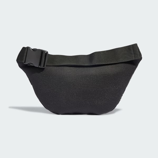 Black Puffy Satin Oversized Waist Bag