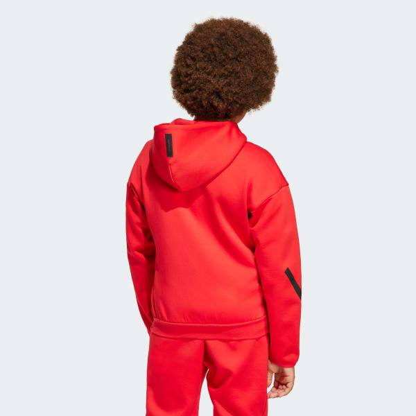Red adidas Z.N.E. Full-Zip Hooded Track Jacket