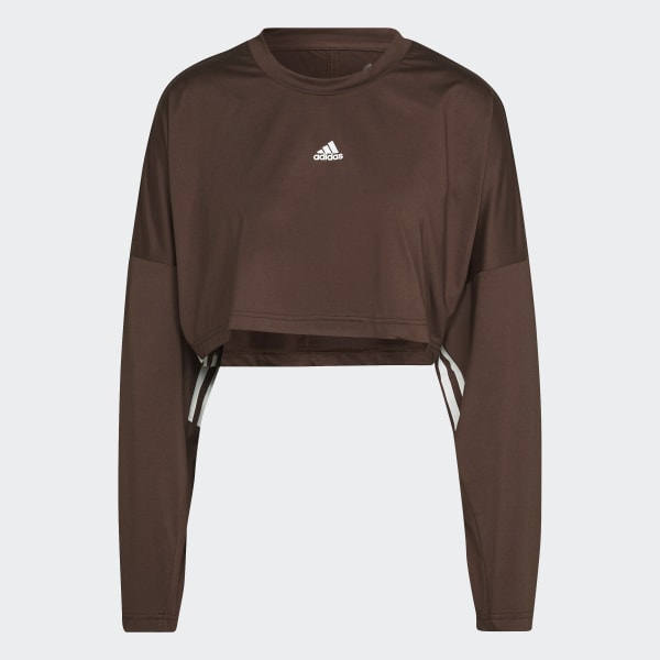 Bruin Hyperglam Cut 3-Stripes Lichtgewicht Oversized Sweatshirt IR676