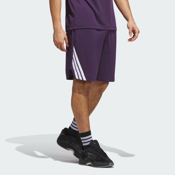 Purple Legends 3-Stripes Basketball Shorts