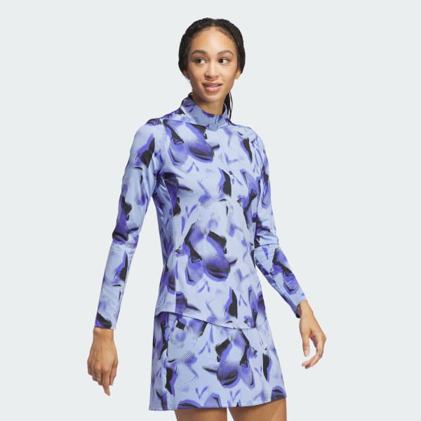 Blue Ultimate365 Printed Quarter Zip Mock