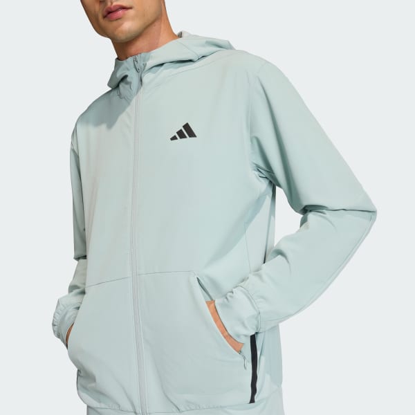adidas D4T WORKOUT FULL-ZIP HOODIE - Green | Free Shipping with