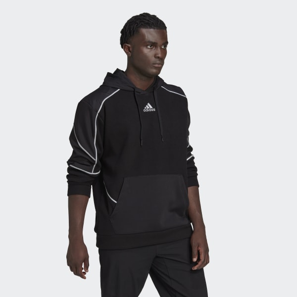 Noir Sweat-shirt à capuche polaire Essentials Reflect in the Dark D9347