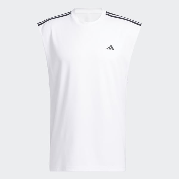 White All-World Sleeveless Tank Tee
