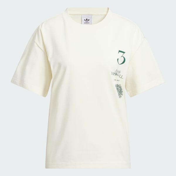 สีขาว เสื้อยืดพิมพ์ลาย LA to the World