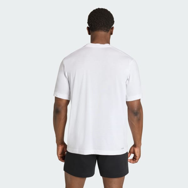 สีขาว เสื้อยืดโลโก้ WORKOUT ESSENTIALS FEELREADY