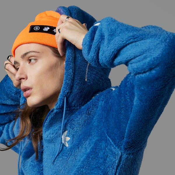 Blau Indigo Herz Fur Hoodie