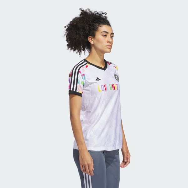 Men's Atlanta United FC adidas White 2023 Pride Pre-Match Top