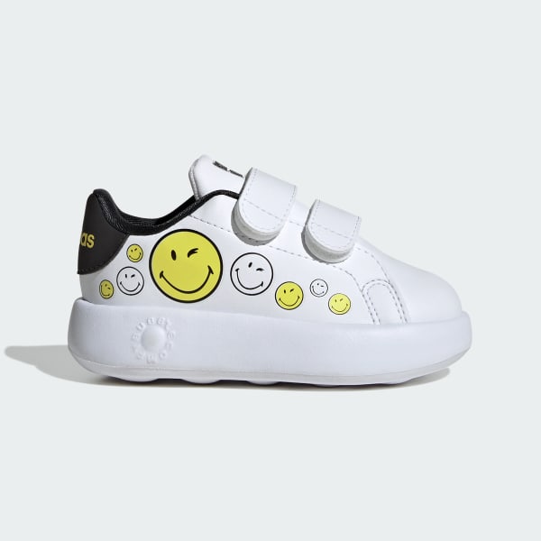 ホワイト アディダス スマイリー アドバンコート キッズ / adidas Smiley ADVANCOURT Kids