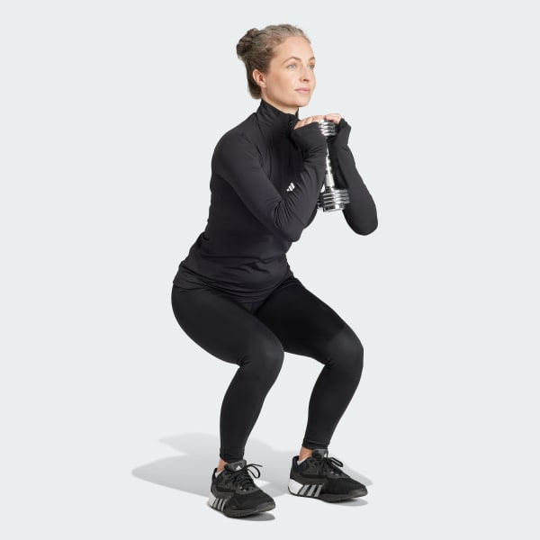 Svart Techfit COLD.RDY 1/4 Zip Long Sleeve Treningsoverdel
