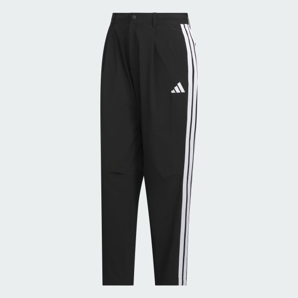 Black 트윌 루즈 핏 테이퍼드 오픈 헴 팬츠