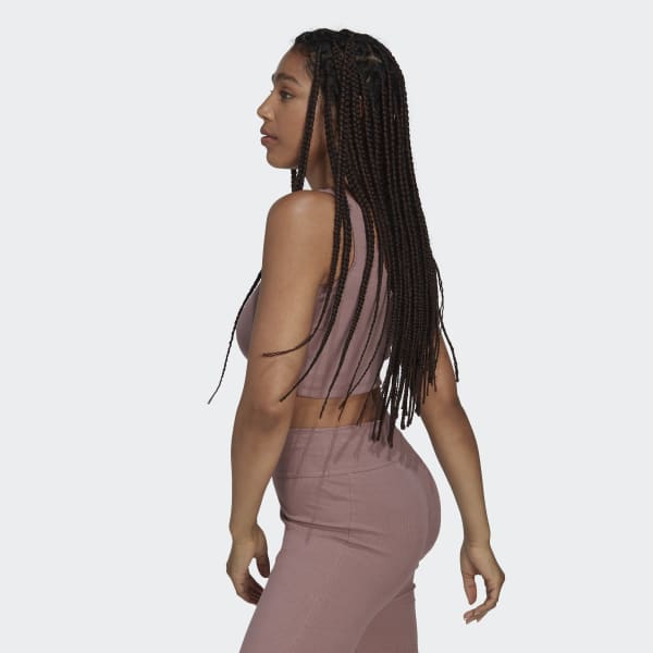 Purple Rib Cropped Top