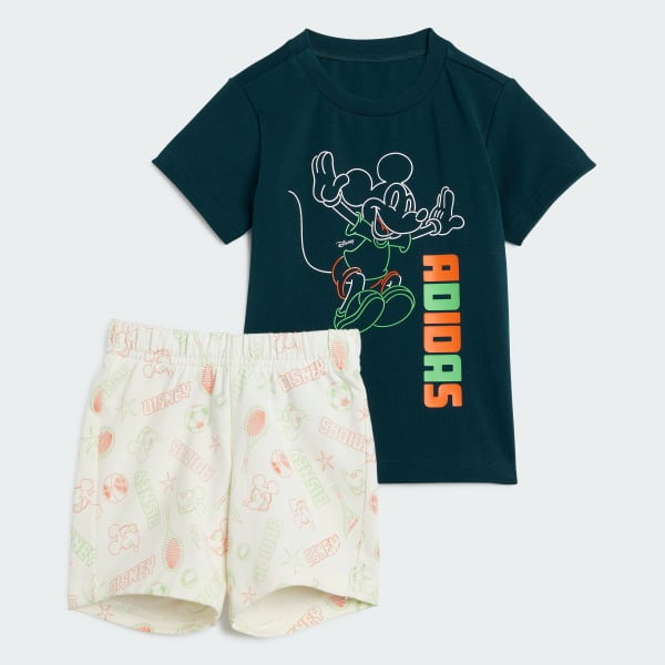 Verde Conjunto de shorts y camiseta para niños Disney Mickey Mouse