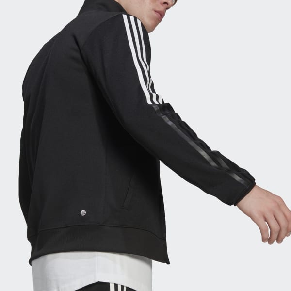 Black 3-Stripes Fitted Track Top CN315
