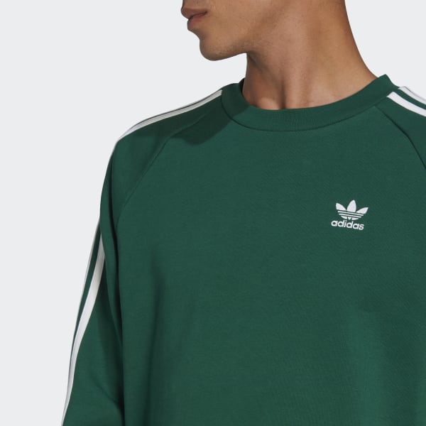 Zielony Adicolor Classics 3-Stripes Crew Sweatshirt