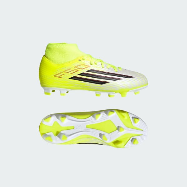 Amarillo Zapatos de Fútbol F50 CLUB Mid Terreno Firme/Multiterreno para Niños