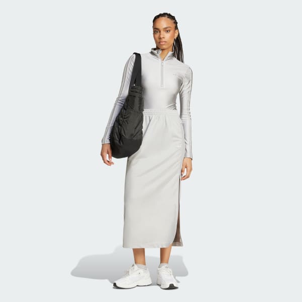 Grey Firebird Zip-Up Maxi Skirt