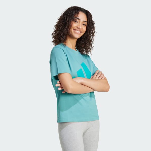 Turquesa Playera de algodón Essentials con logo grande
