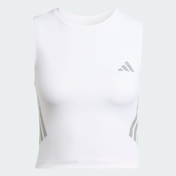 Bialy Koszulka adi365 Iconic Running Crop Tank