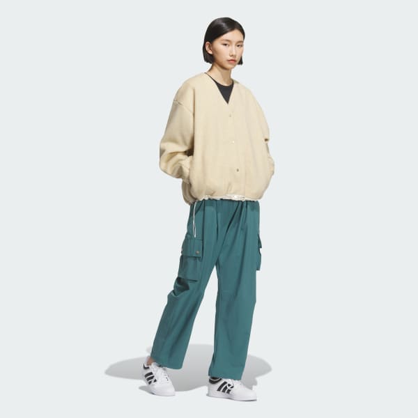 ホワイト リュクスフロー オールデイズ ルーズフィット シャギー ニット カーディガン