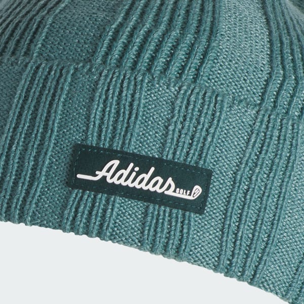 Verde Gorro de Malha Canelada