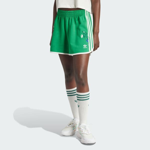 Green Fashion Graphics Floral Shorts