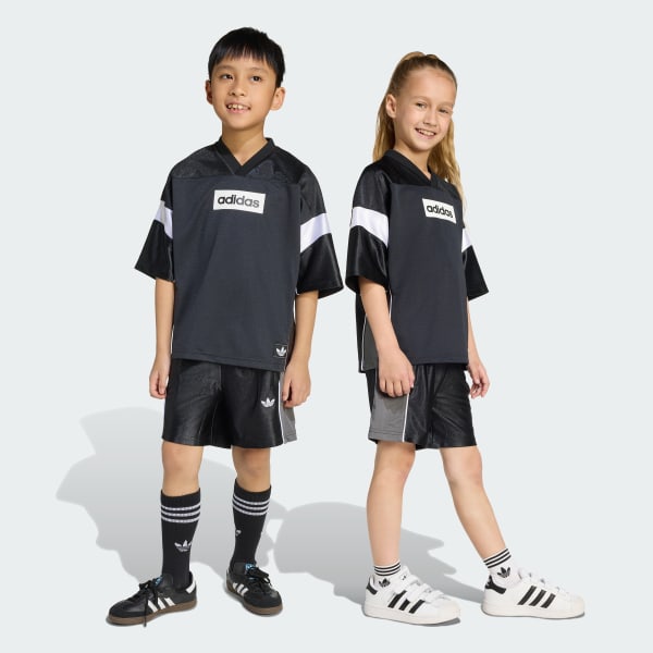 Negro Conjunto de polera y shorts para niños