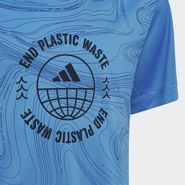 Niebieski UNITEFIT AEROREADY Run for the Oceans Tee (uniseks)