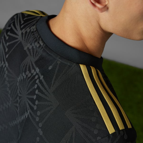 正規品 adidas メキシコ代表 シャツ 黒/黄 アディダス メキシコ代表 ゴールドTシャツ - ブラック