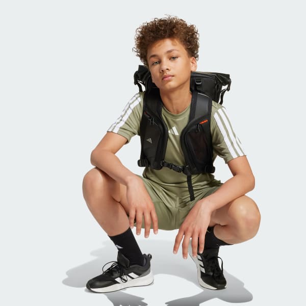 Verde Camiseta Train Essentials Três Listras Infantil