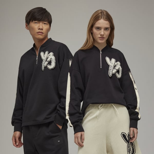 Black Y-3 Graphic Logo French Terry Crew Sweater